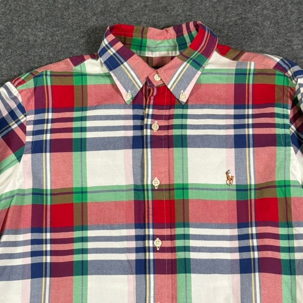 Polo Ralph Lauren Mens Classic Fit Plaid Oxford Button Down Shirt Size M NWT